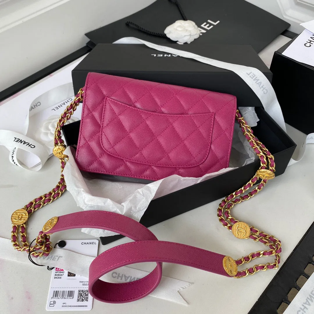 CHLSmall Flap Bag Gold Hardware Plum For Women, Women&#8217;s Handbags, Shoulder Bags 7.5in/19cm AP2840