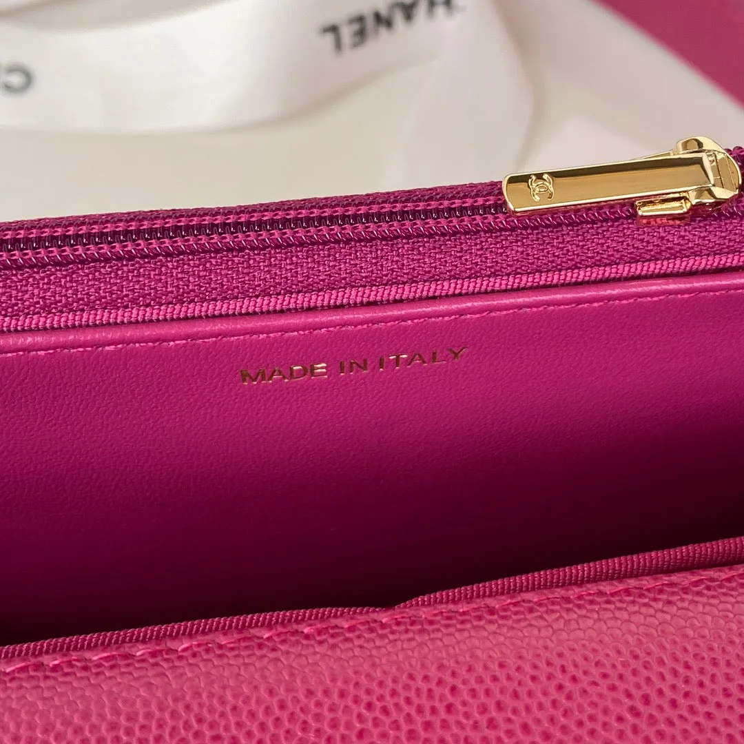 CHLSmall Flap Bag Gold Hardware Plum For Women, Women&#8217;s Handbags, Shoulder Bags 7.5in/19cm AP2840