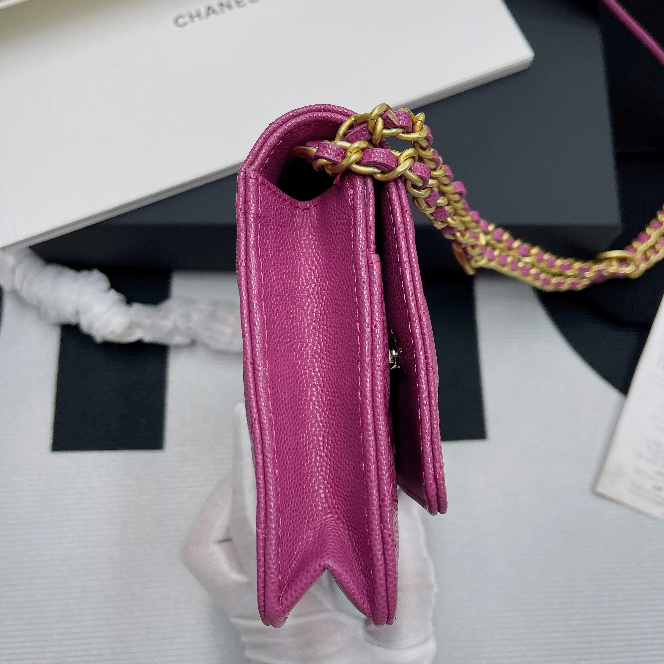 CHLSmall Flap Bag Gold Hardware Plum For Women, Women&#8217;s Handbags, Shoulder Bags 7.5in/19cm AP2840