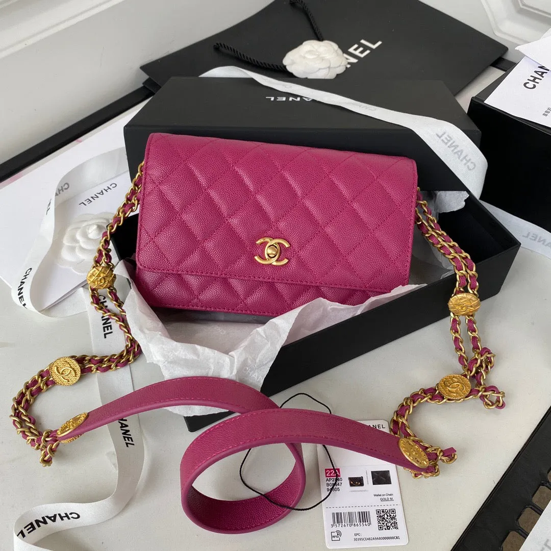 CHLSmall Flap Bag Gold Hardware Plum For Women, Women&#8217;s Handbags, Shoulder Bags 7.5in/19cm AP2840