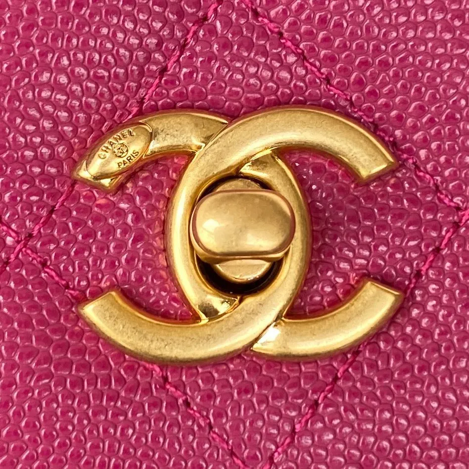 CHLSmall Flap Bag Gold Hardware Plum For Women, Women&#8217;s Handbags, Shoulder Bags 7.5in/19cm AP2840