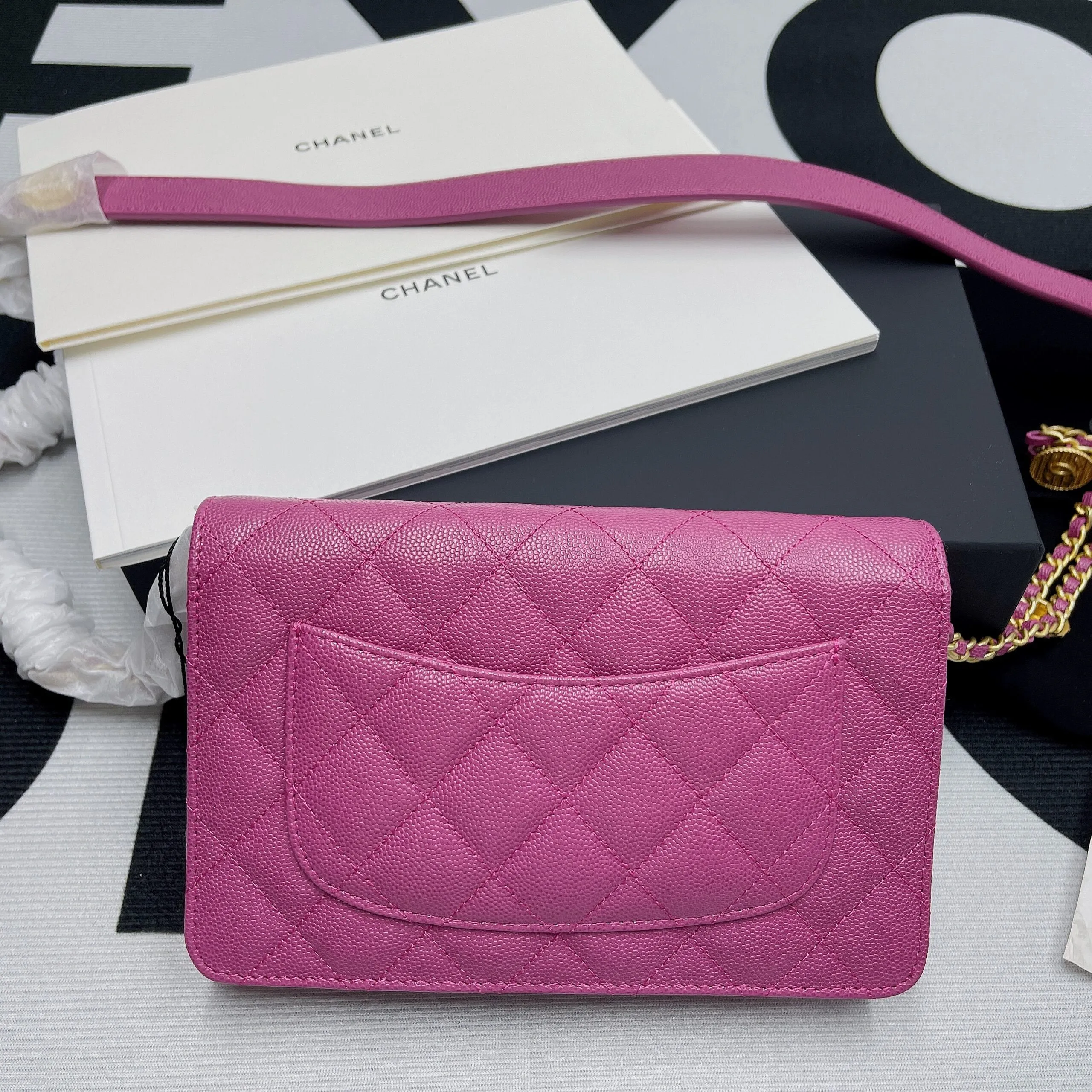 CHLSmall Flap Bag Gold Hardware Plum For Women, Women&#8217;s Handbags, Shoulder Bags 7.5in/19cm AP2840