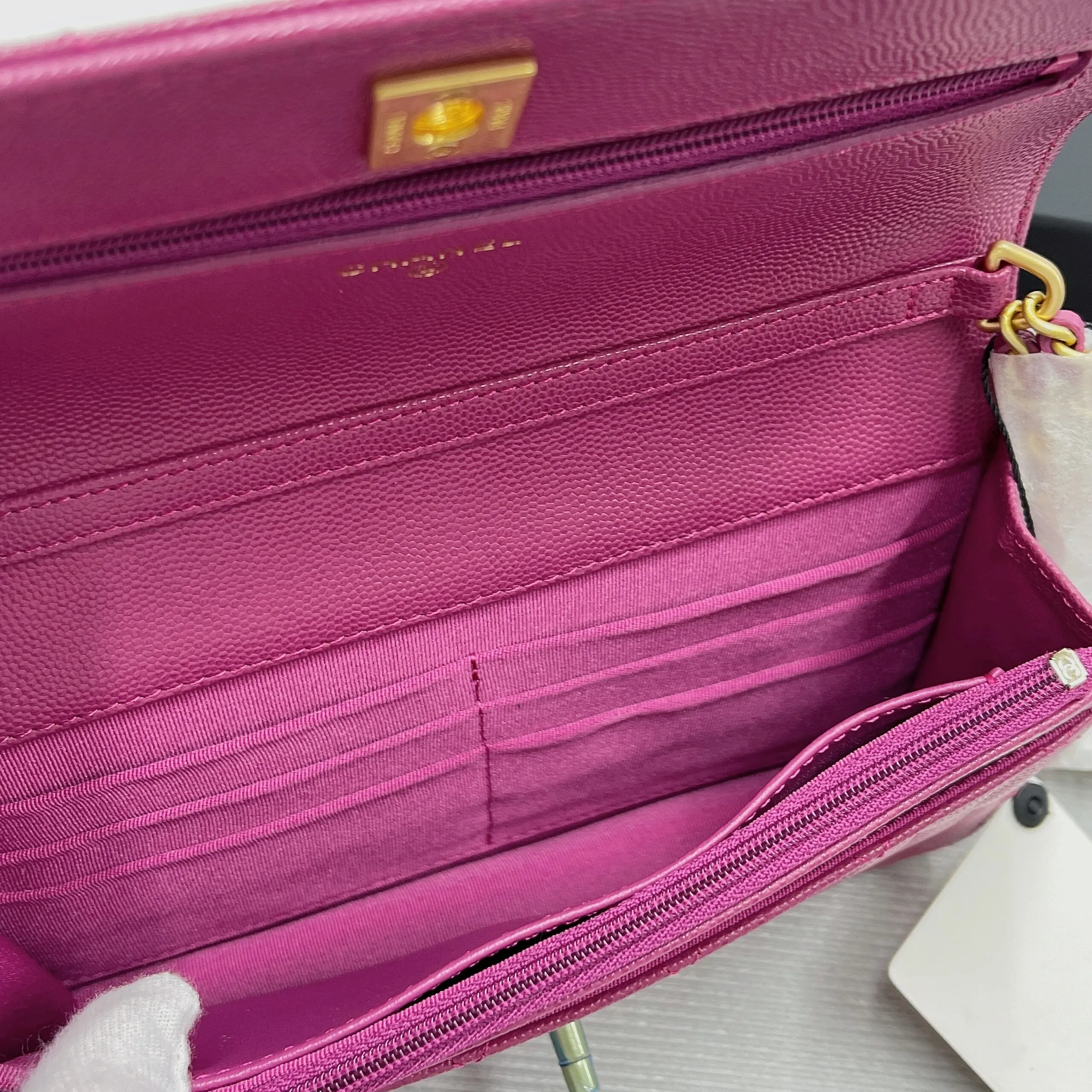 CHLSmall Flap Bag Gold Hardware Plum For Women, Women&#8217;s Handbags, Shoulder Bags 7.5in/19cm AP2840
