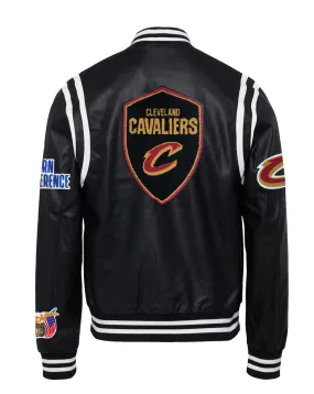 CLEVELAND CAVALIERS VEGAN LEATHER JACKET Black / White