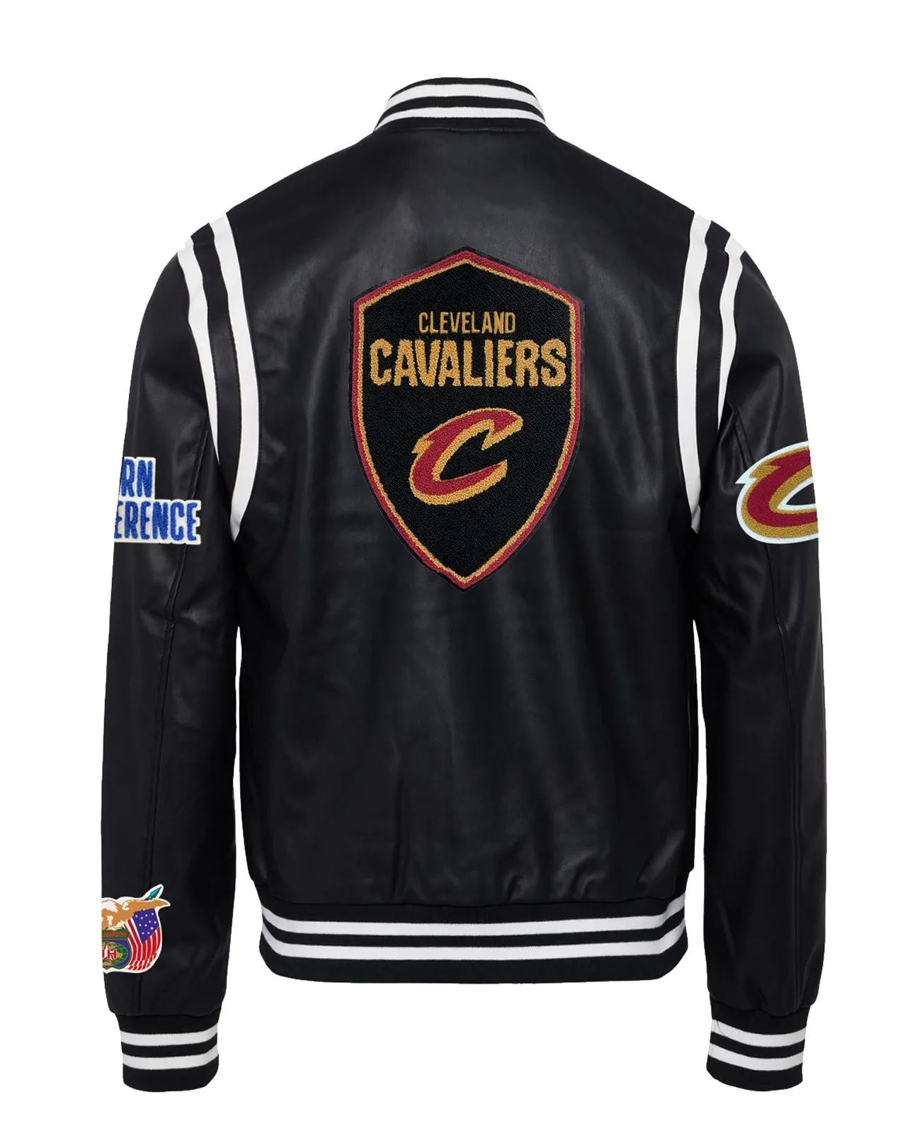 CLEVELAND CAVALIERS VEGAN LEATHER JACKET Black / White