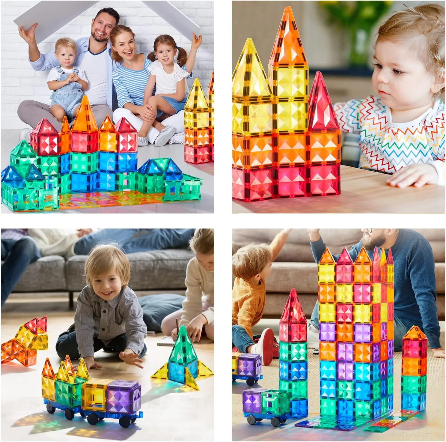 Colourful Magnetic Tiles 100pc