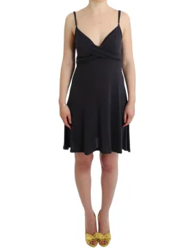 Costume National Chic Gray Knee-Length Spaghetti Strap Dress