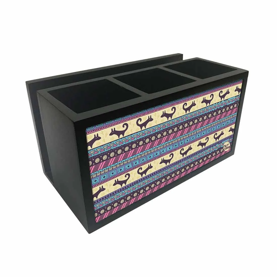 Cutlery Tissue Holder Napkin Stand -  Aztec Design