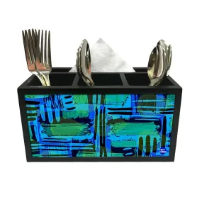 Cutlery Tissue Holder Napkin Stand -  Blue Stike