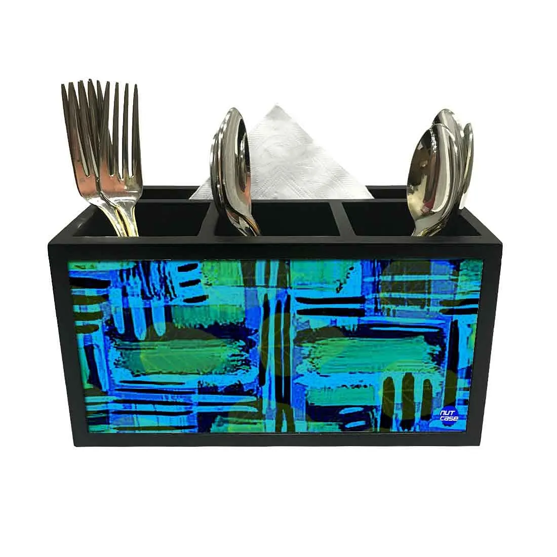 Cutlery Tissue Holder Napkin Stand -  Blue Stike