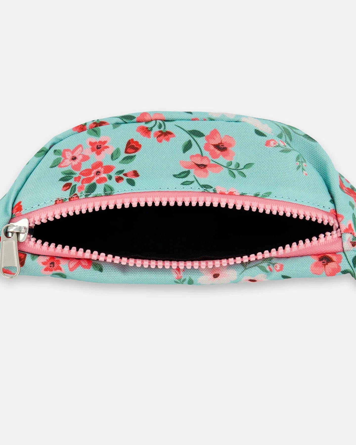Deux par Deux Girl's Fanny Bag Light Blue Flower Print