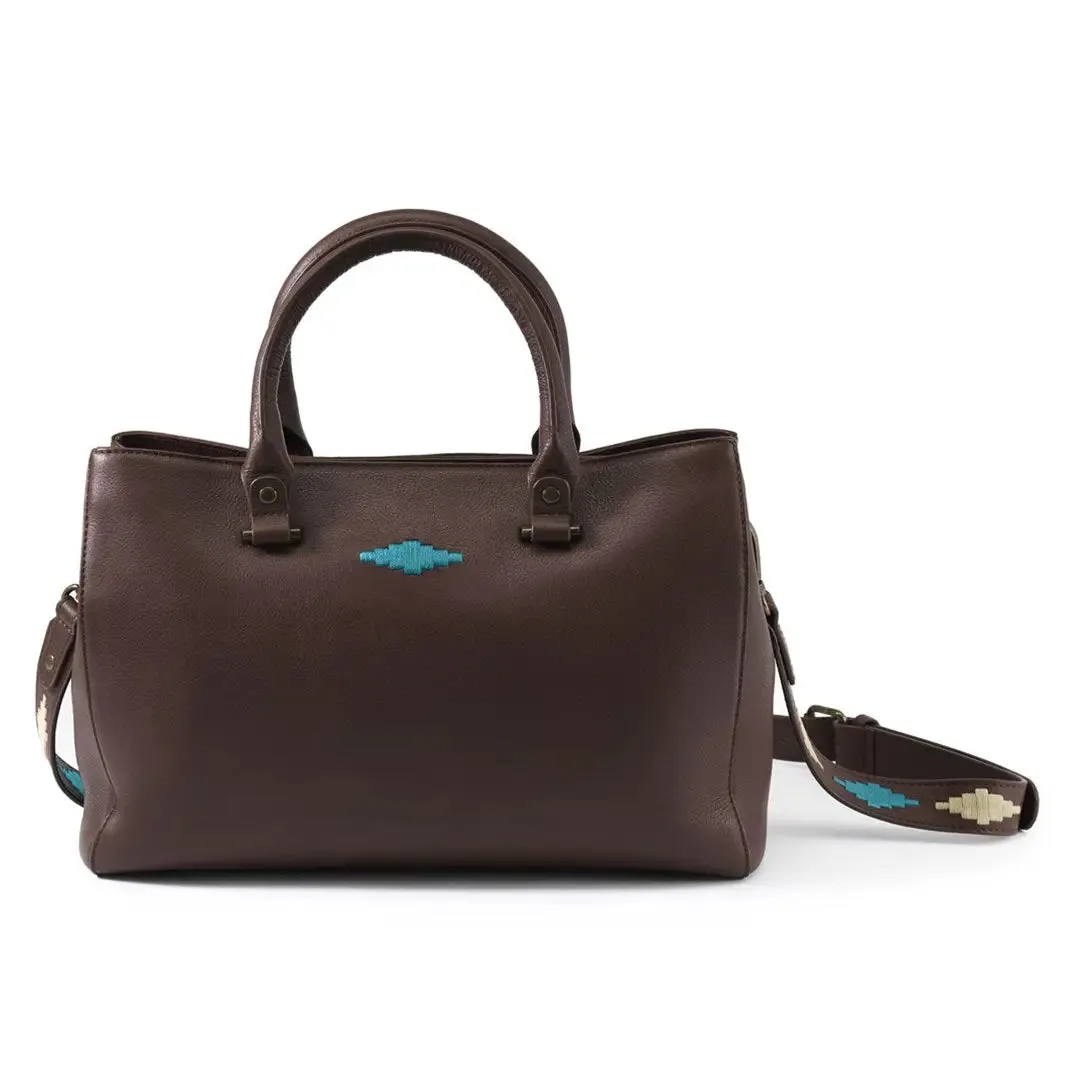 Diversa Satchel Bag - Brown Leather by Pampeano