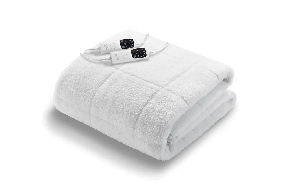 Dreamland 16696C Scandi Sherpa Full Double Bed Size Heated Underblanket with Dual Controls