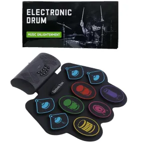 Electronic Drum Set, Electric Drum with 9 Colourful Pads Set, 19×13 Inch Roll-Up Drum Portable Drum Pad Kit with MIDI Education Function, Built-in Speaker, Supports Headphone/Bluetooth, Best Gifts for Kid's - playmaster toys