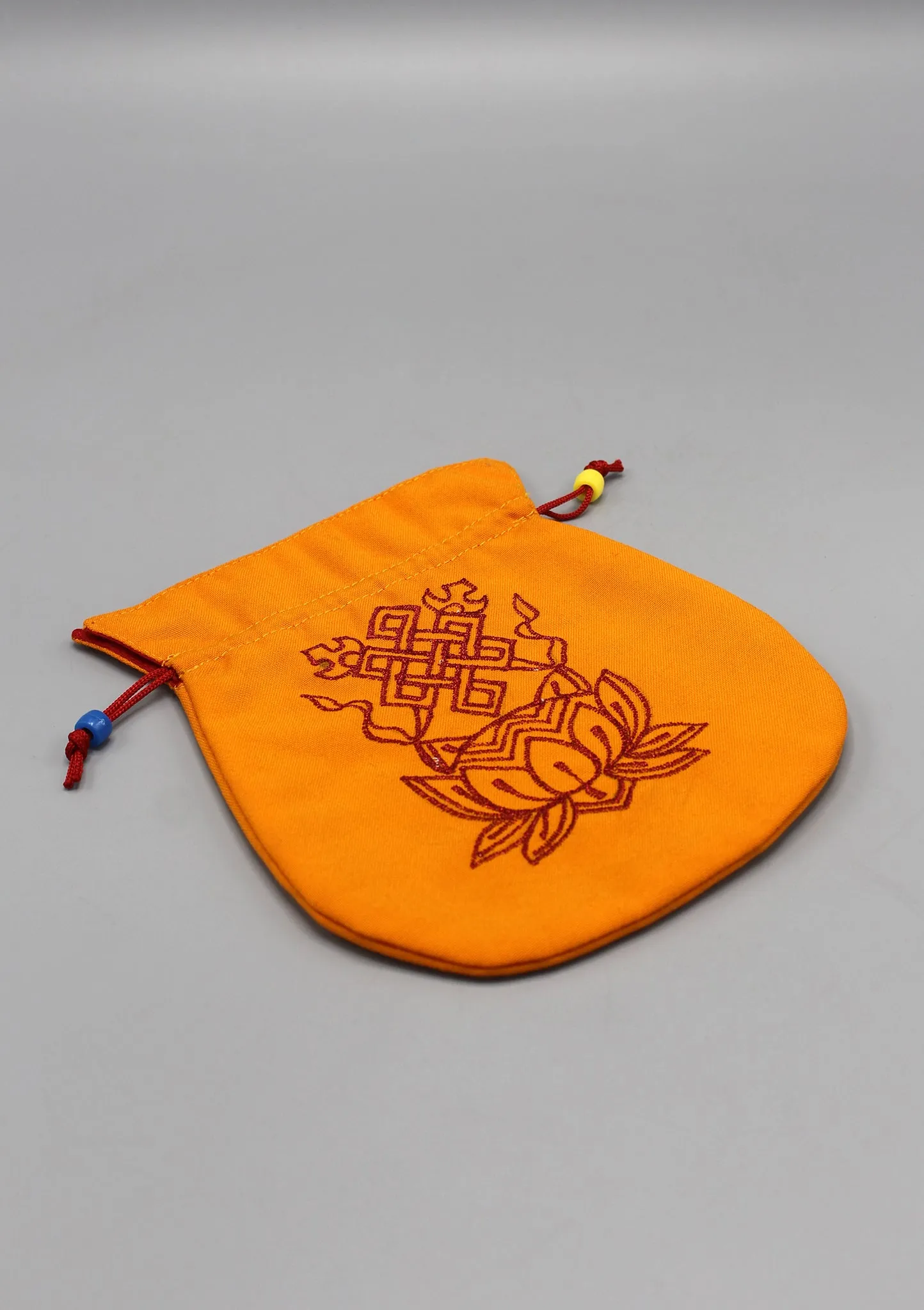 Endless Knot Lotus Embroidery Cotton Mala Bag