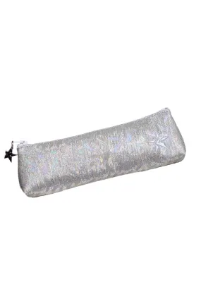 Feather in Opalescent Rebel Pencil/Brush Bag with White Zipper