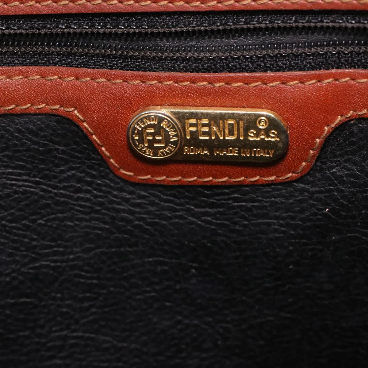 FENDI Pecan Canvas Hand Bag 2way Brown Khaki Auth 36762