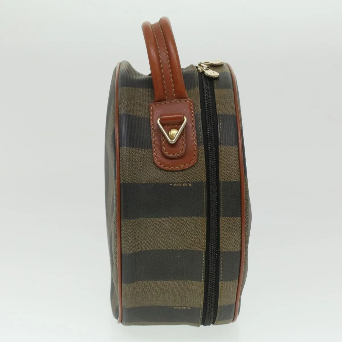 FENDI Pecan Canvas Hand Bag 2way Brown Khaki Auth 36762