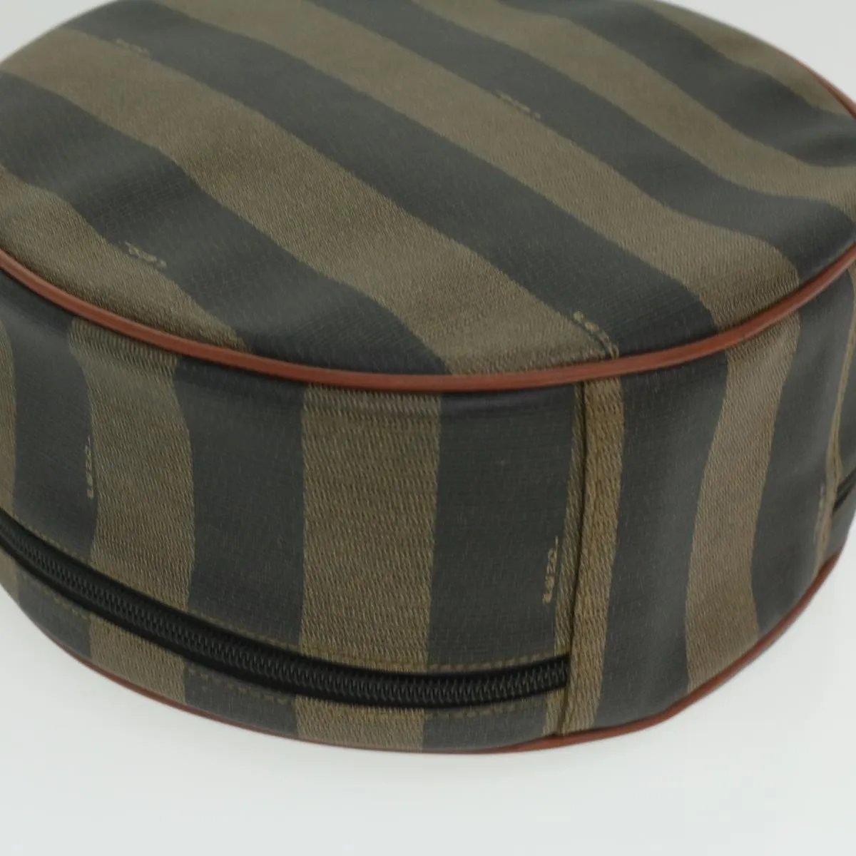 FENDI Pecan Canvas Hand Bag 2way Brown Khaki Auth 36762