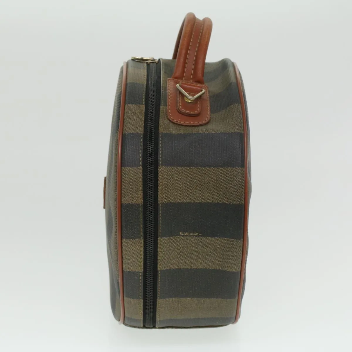 FENDI Pecan Canvas Hand Bag 2way Brown Khaki Auth 36762