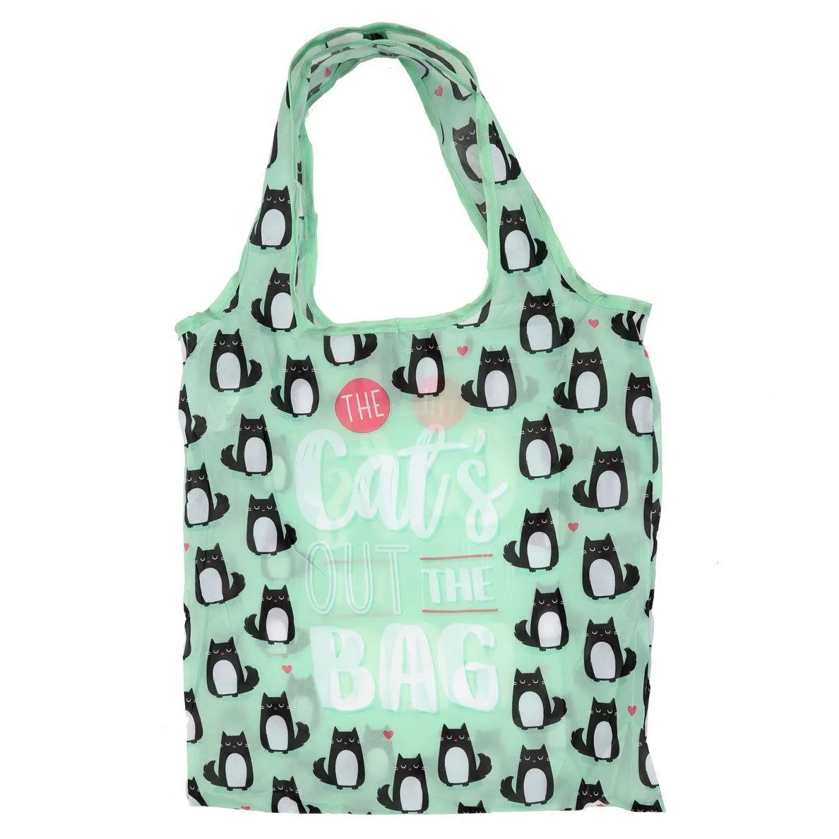 Foldable Reusable Eco Friendly Shopping Bag - Feline Fine The Cats Out of the Bag