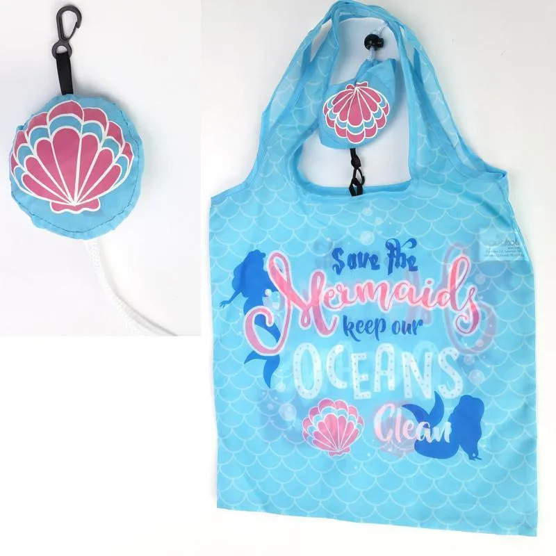 Foldable Reusable Eco Friendly Shopping Bag - Mermaid enchanted seas