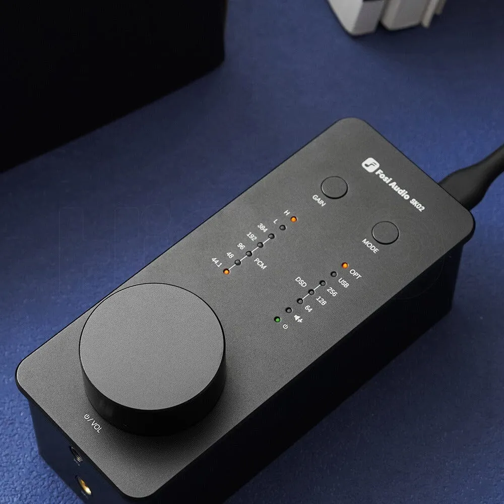 Fosi Audio SK02 ES9038Q2M Compact Desktop DAC and Headphone Amplifier