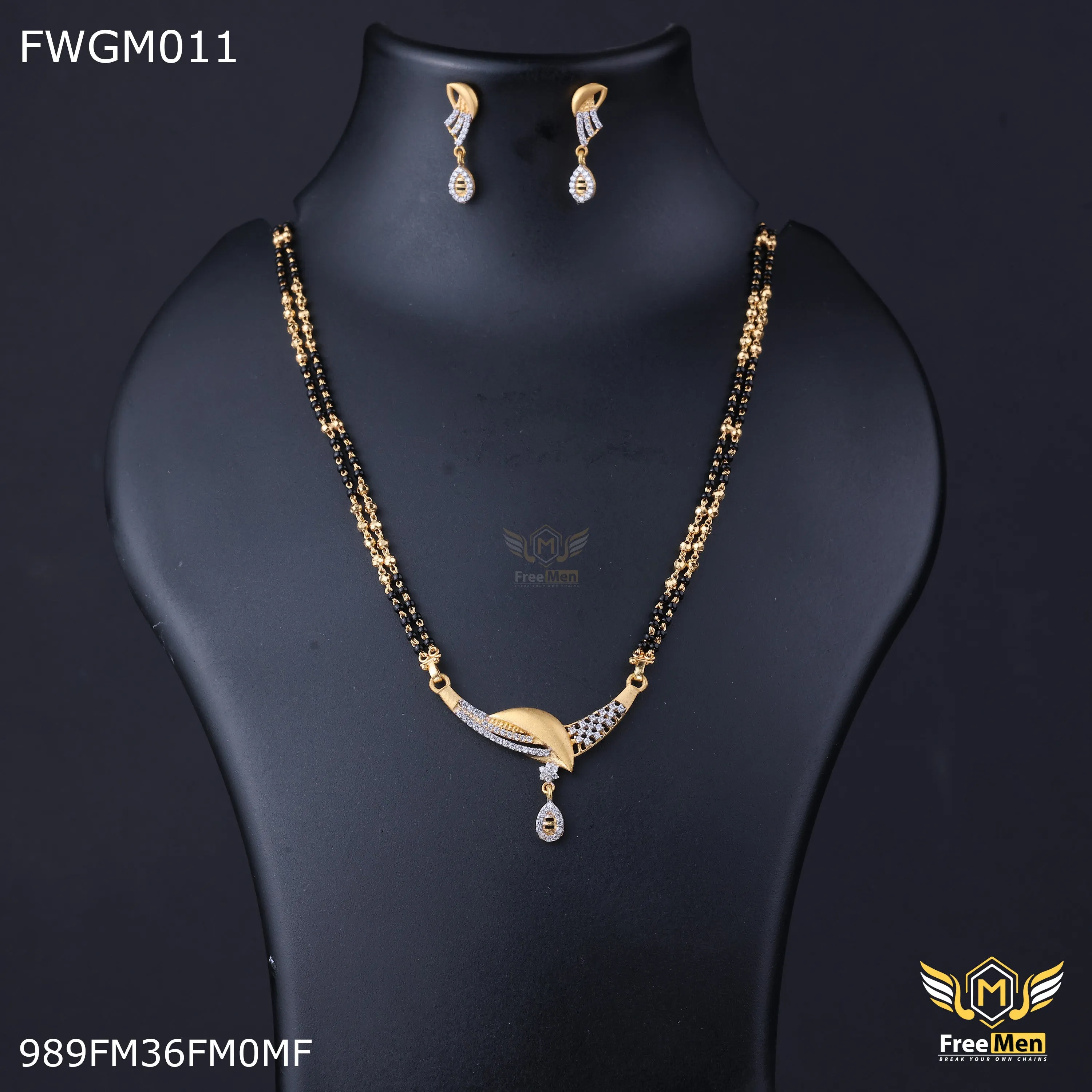 Freemen 1GM Glorius Chand pendent ad with earring for women - FWGM011