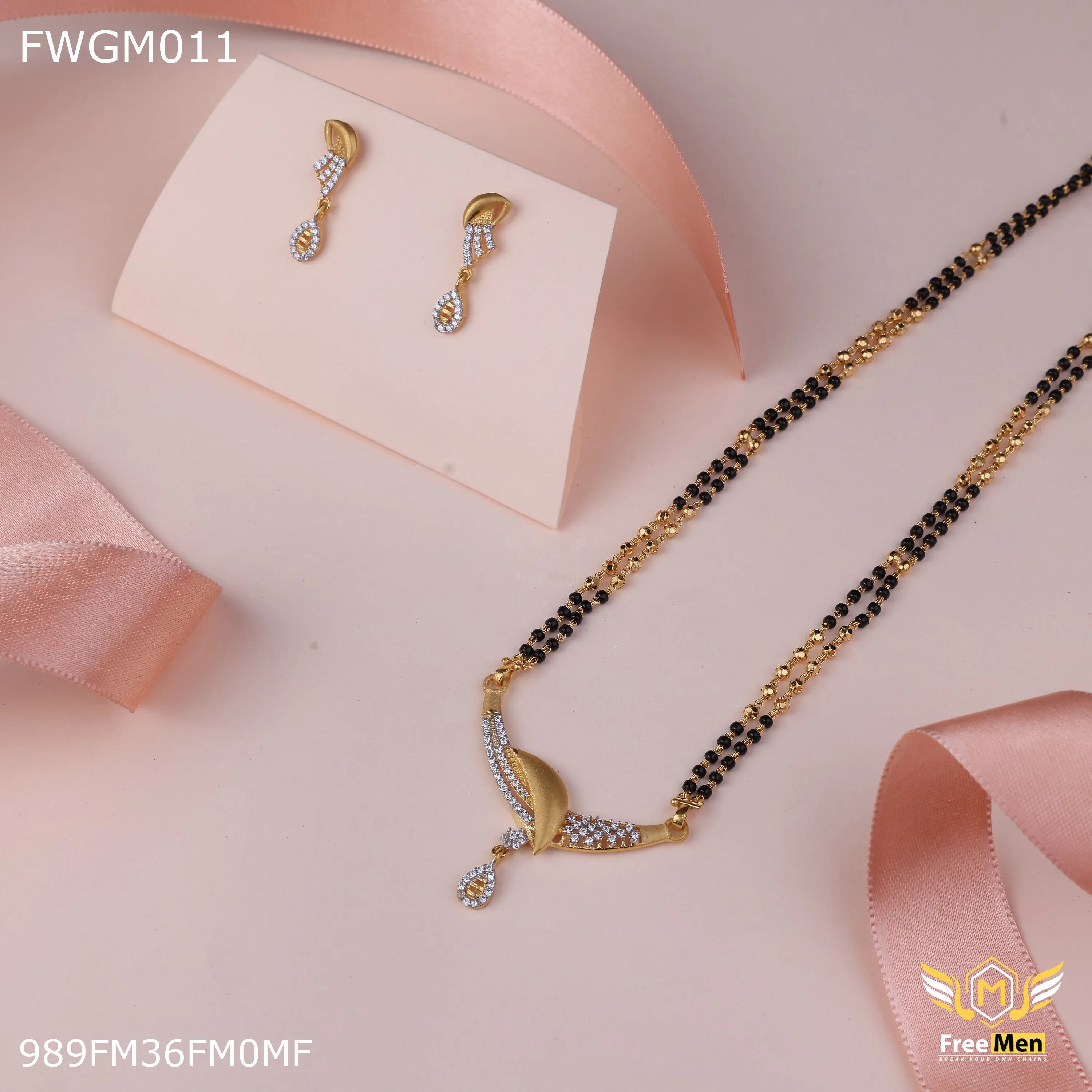 Freemen 1GM Glorius Chand pendent ad with earring for women - FWGM011
