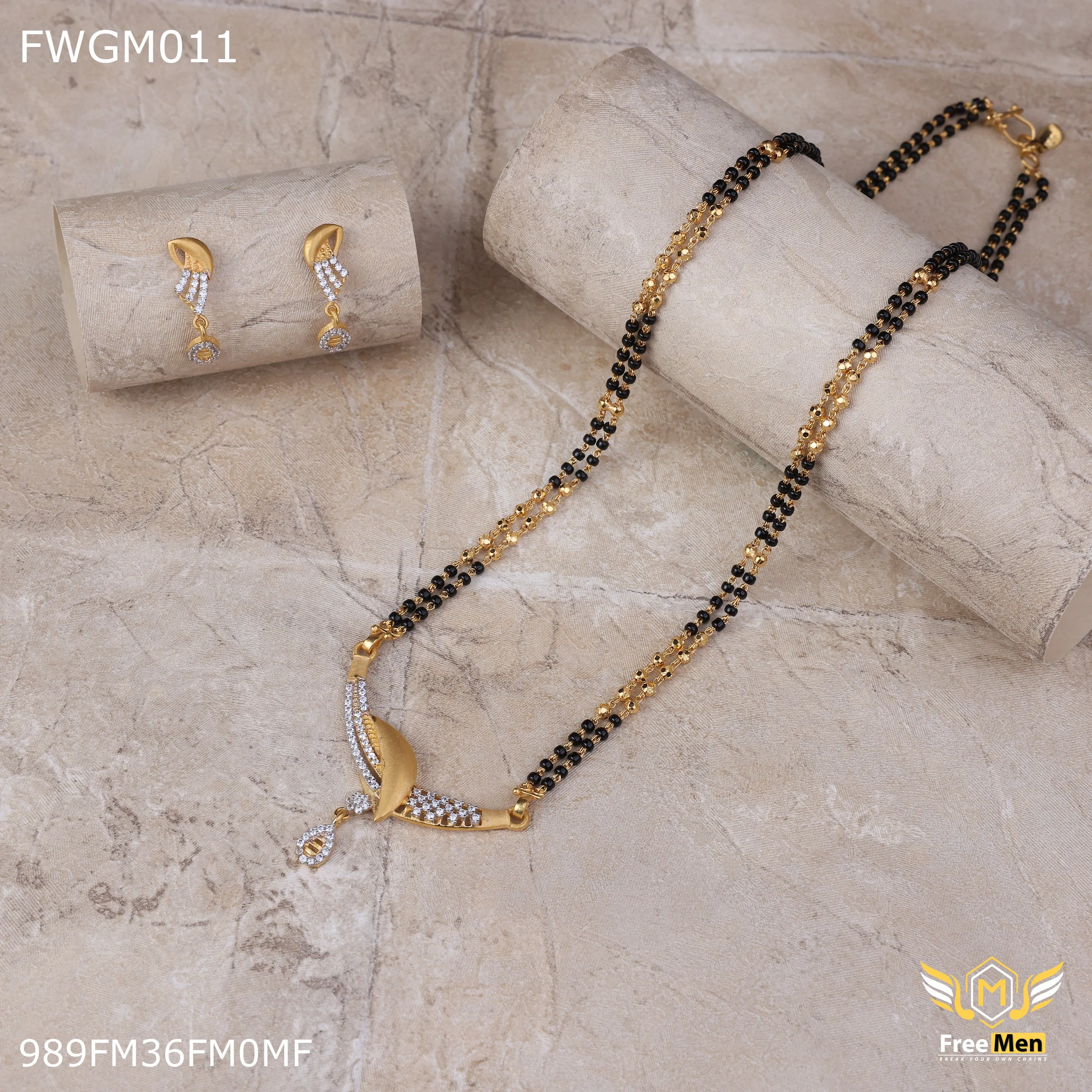 Freemen 1GM Glorius Chand pendent ad with earring for women - FWGM011