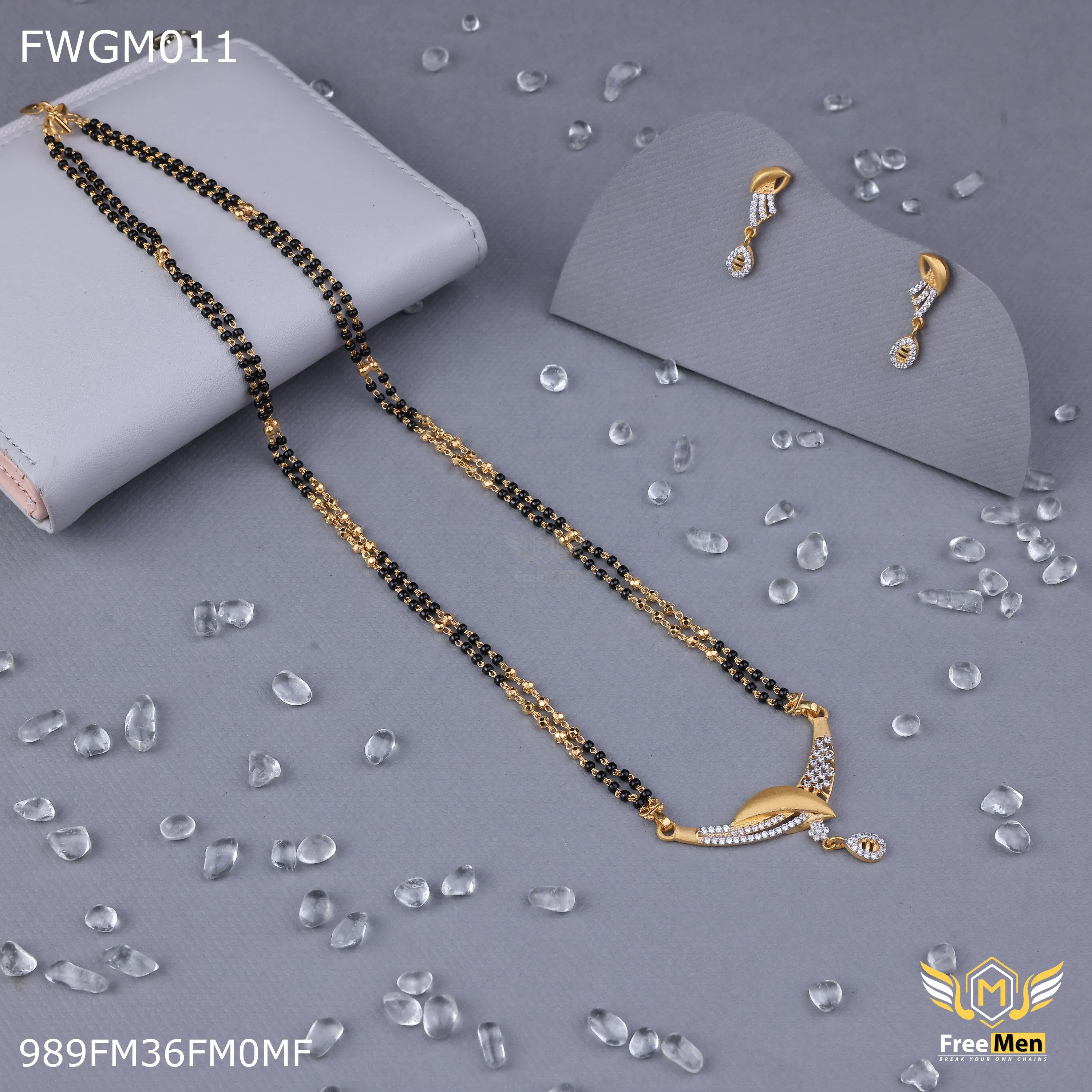 Freemen 1GM Glorius Chand pendent ad with earring for women - FWGM011