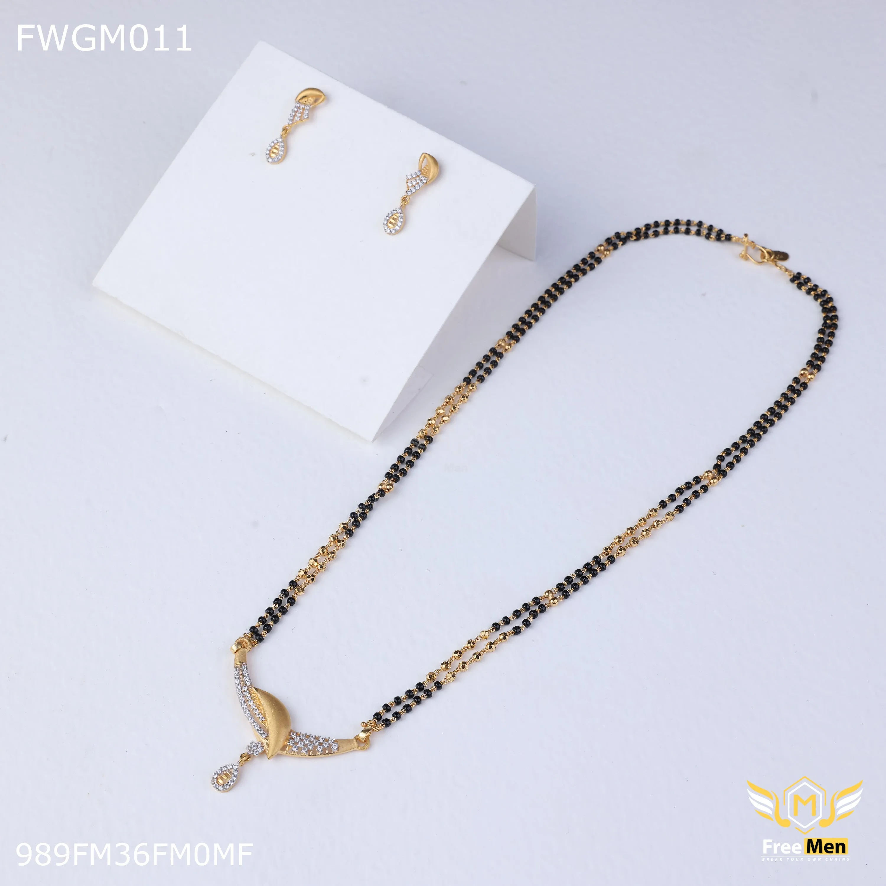 Freemen 1GM Glorius Chand pendent ad with earring for women - FWGM011