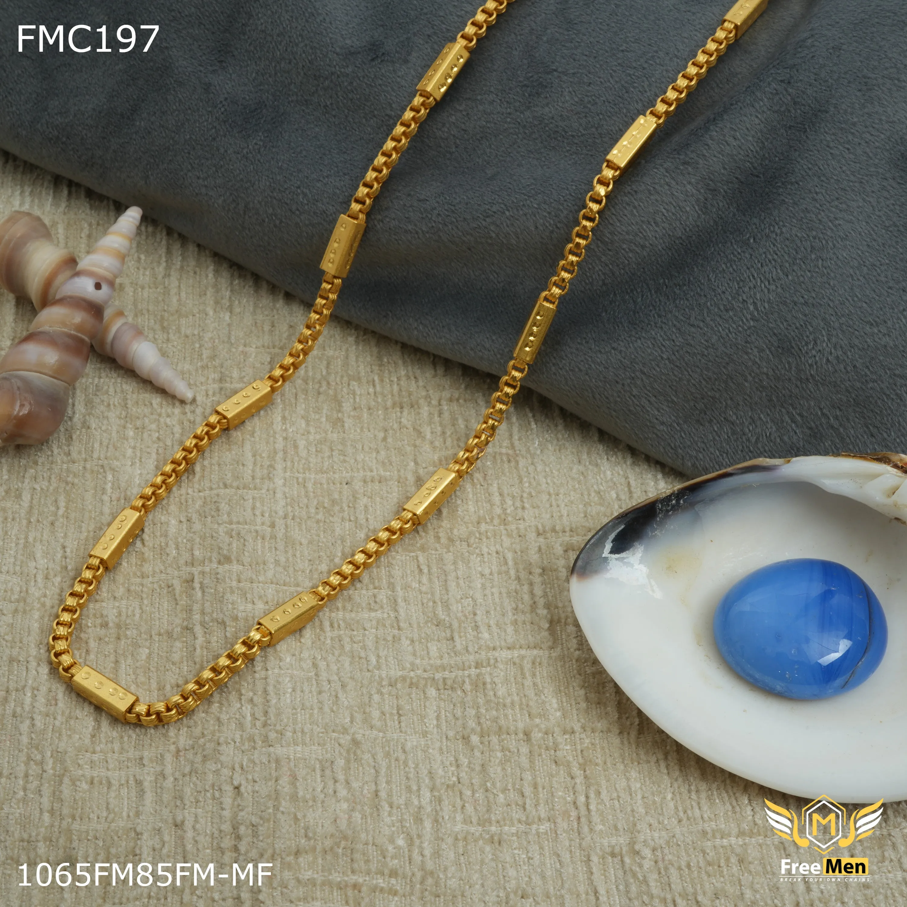 Freemen Box paip golden Chain for Man - FMC197