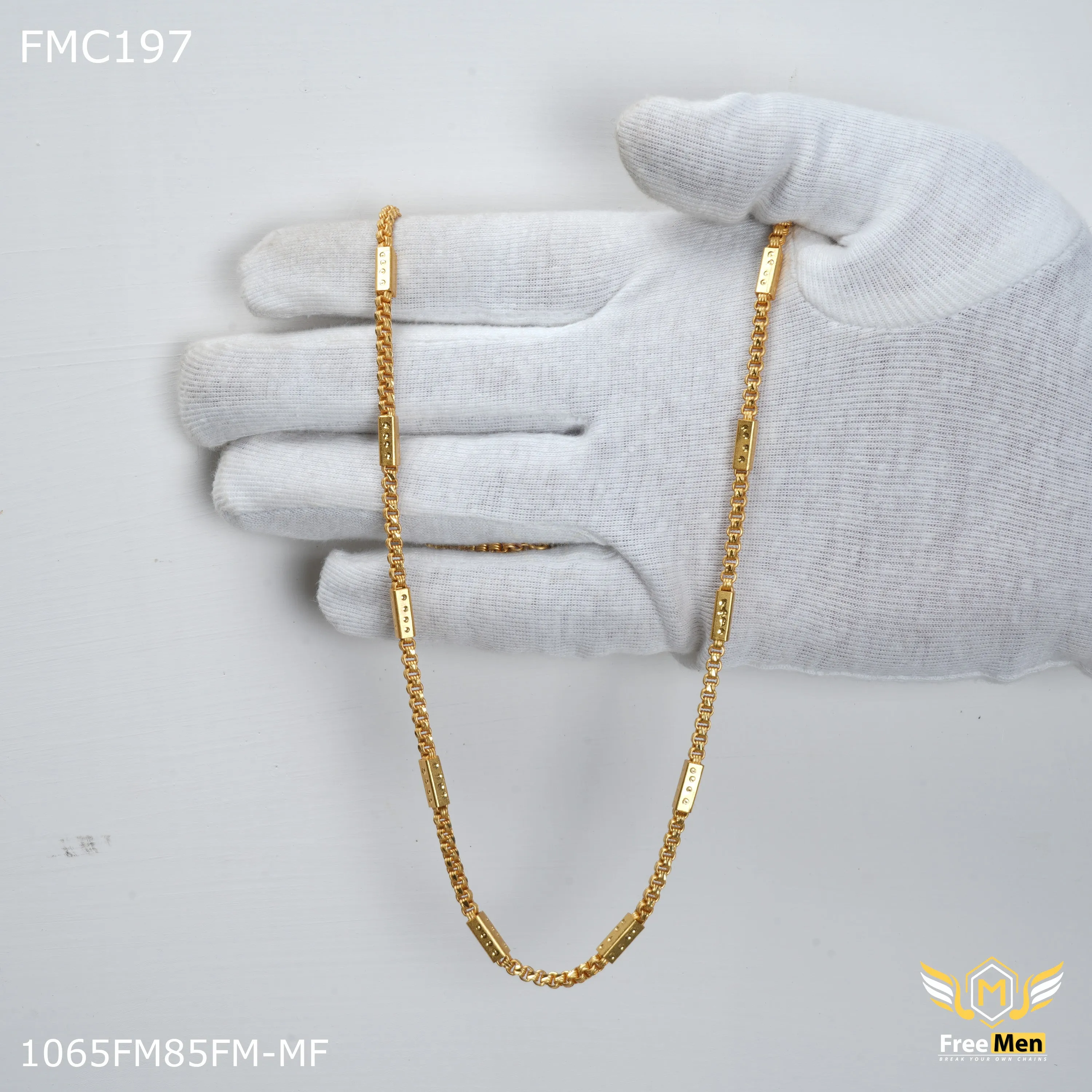 Freemen Box paip golden Chain for Man - FMC197