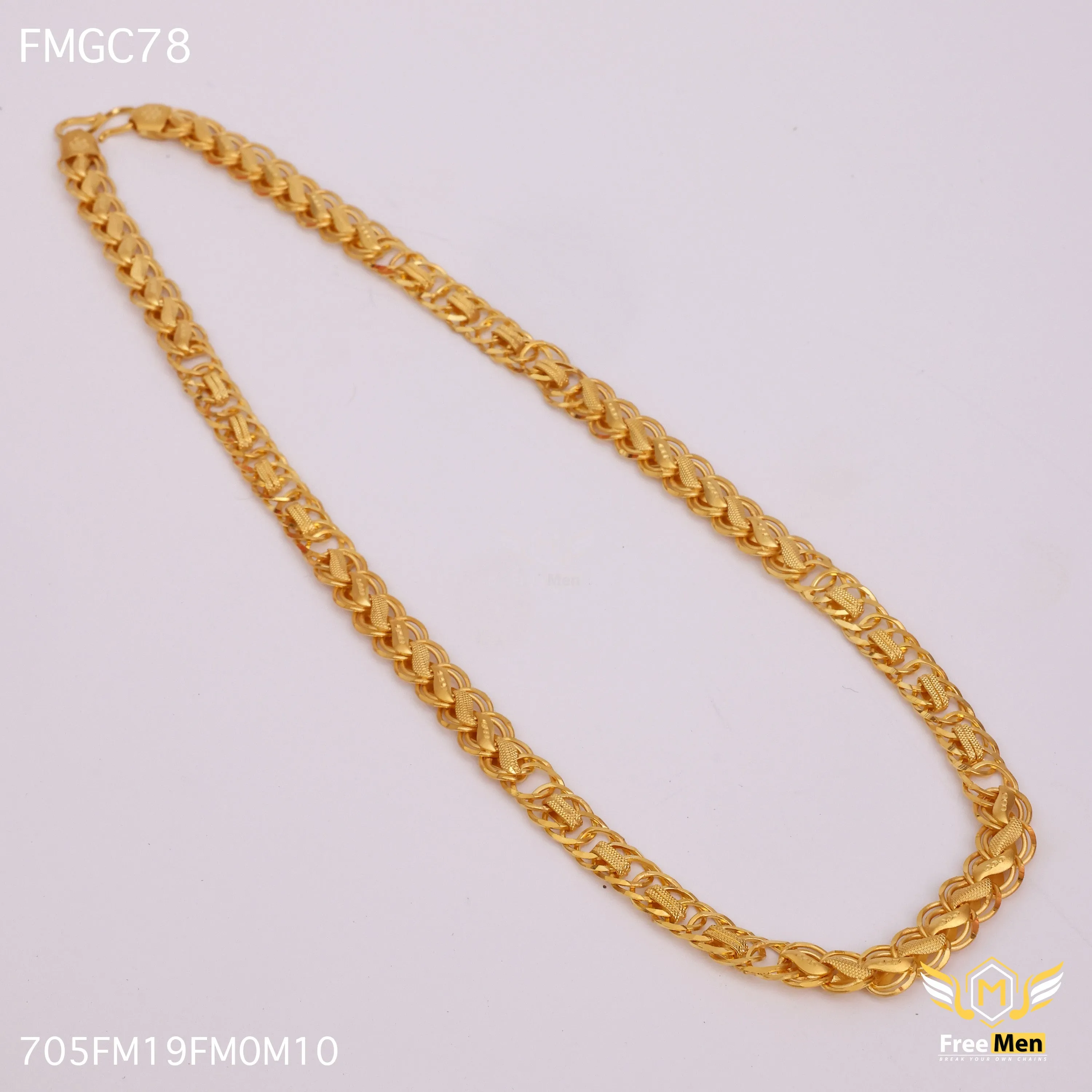 Freemen Gold Plated kohli Rings DurableChain for Men - FMGC78