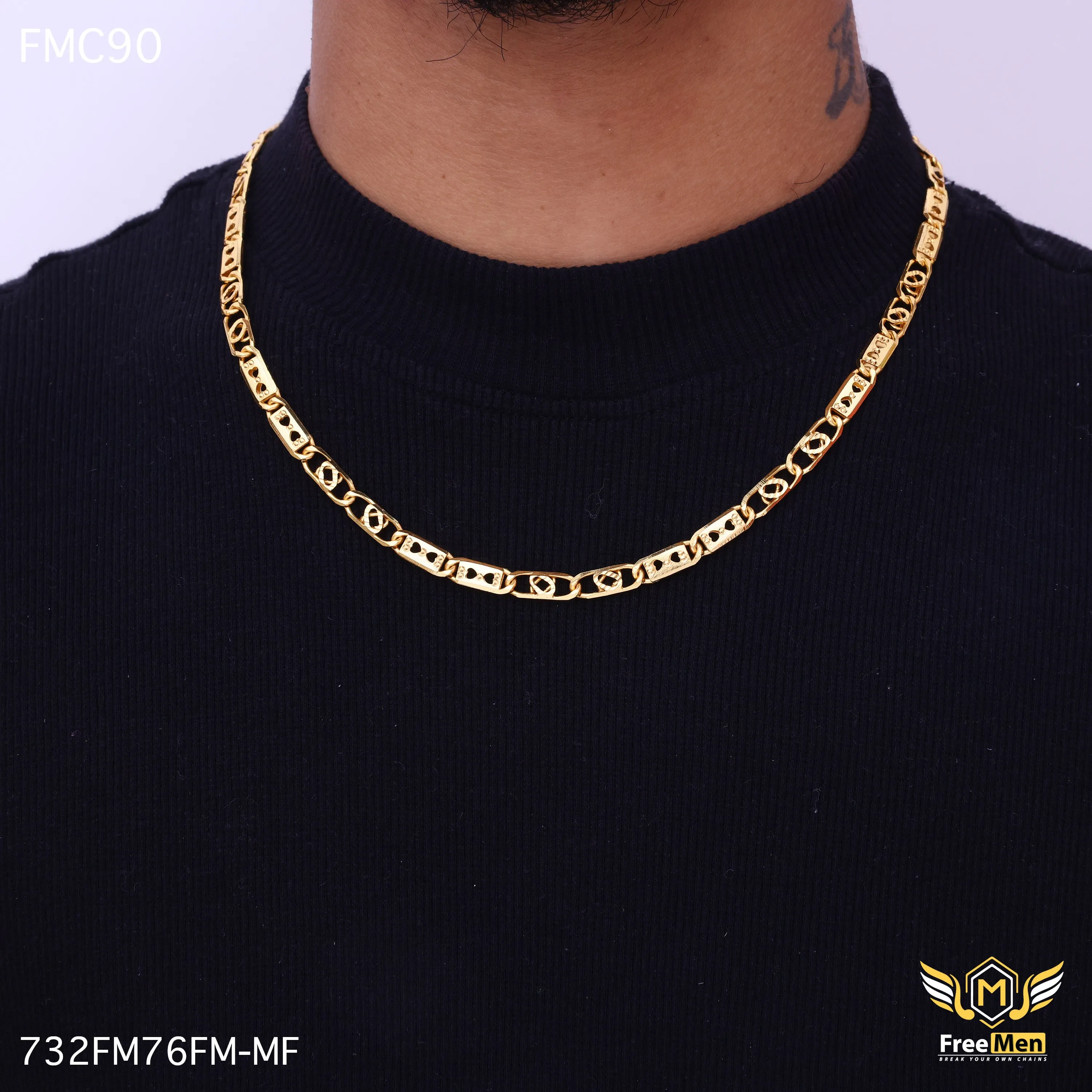 Freemen Gratifying Two Hearts TBT Chain for Men - FMC90
