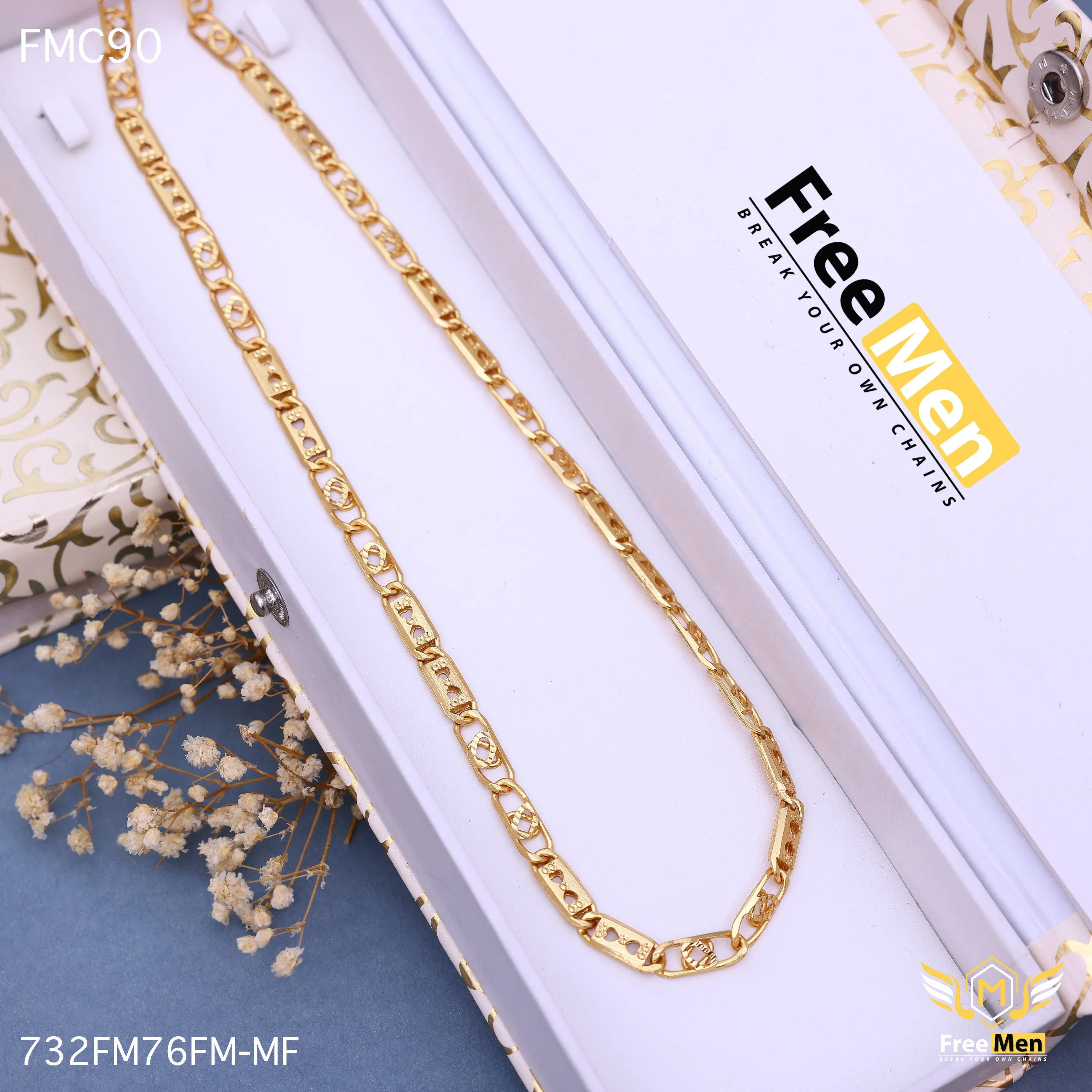 Freemen Gratifying Two Hearts TBT Chain for Men - FMC90