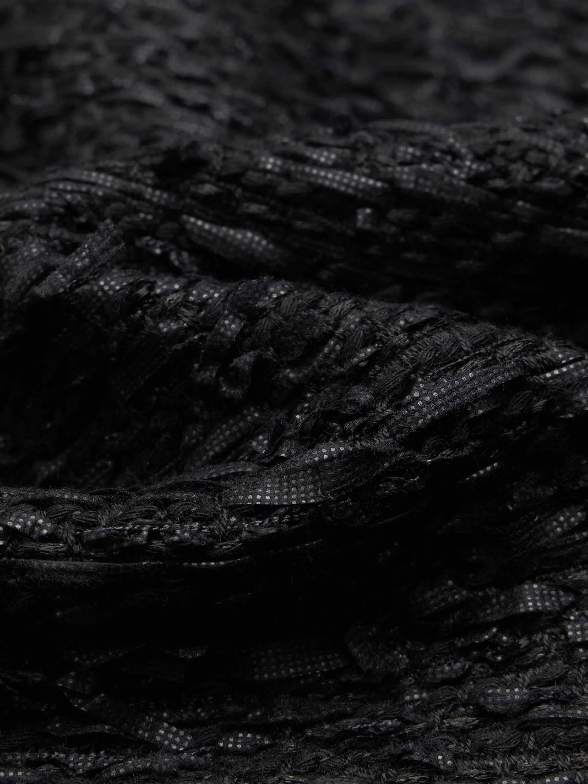 Fringed Detail Tweed Skirt