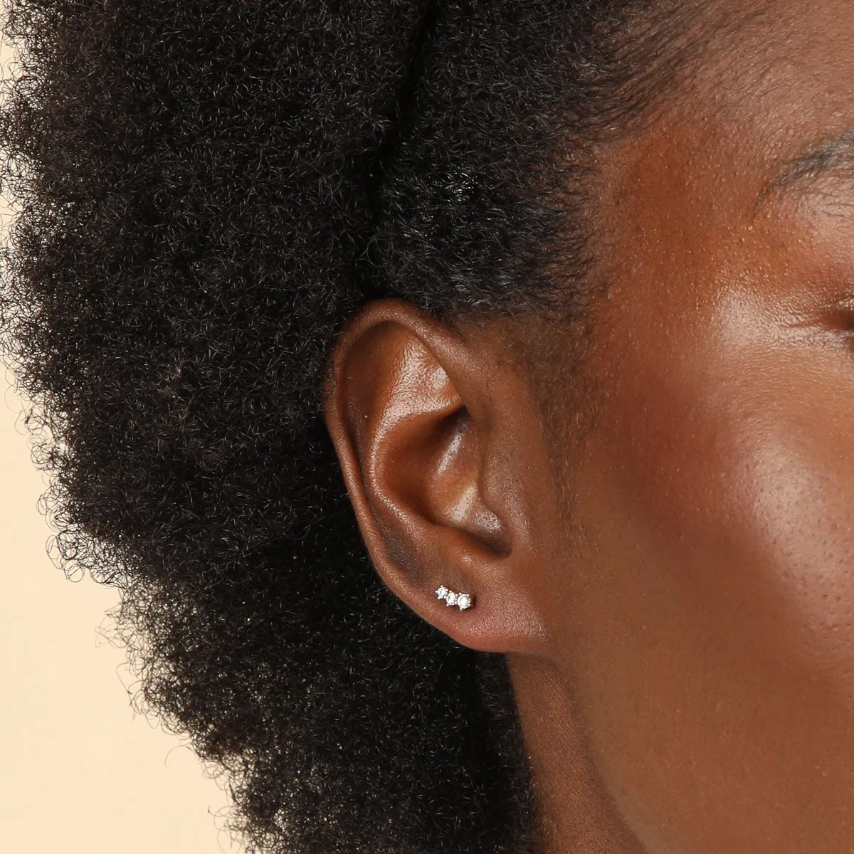 Glimmer Crystal Climber Stud Earrings in Gold