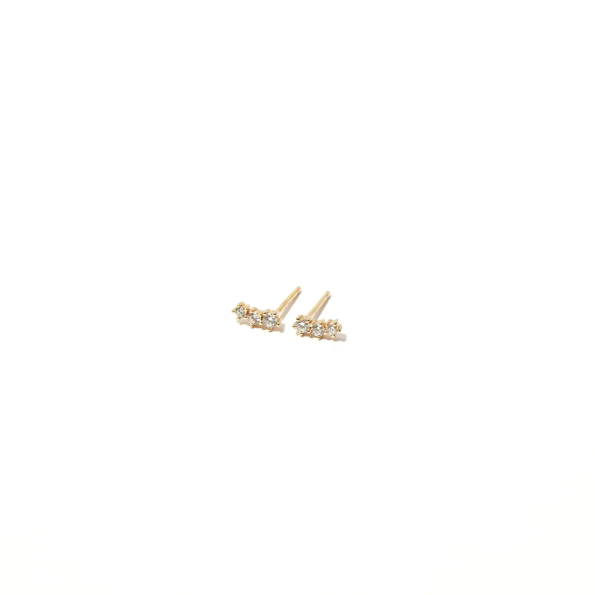 Glimmer Crystal Climber Stud Earrings in Gold