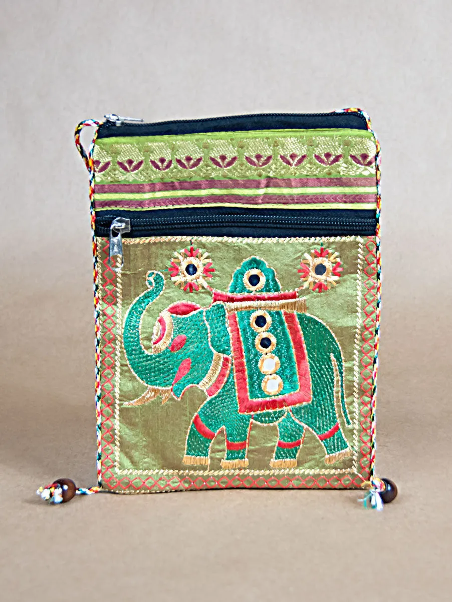 Glossy Cotton Elephant Side Bag