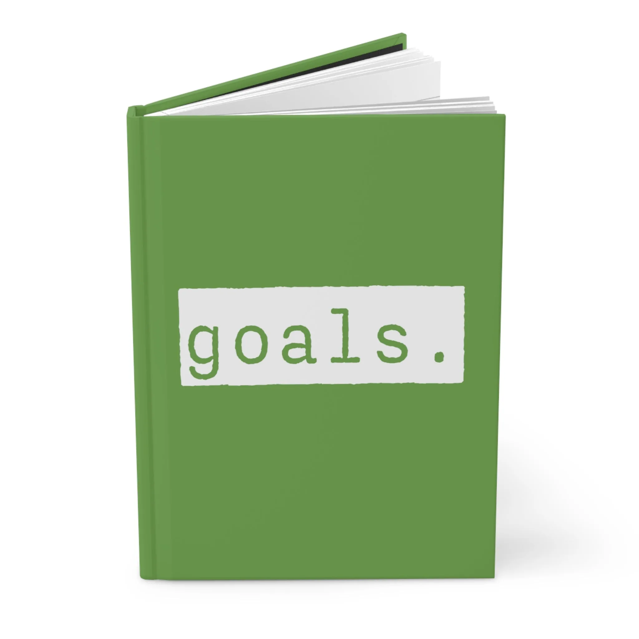 Goals Green Matte Hardcover Journal | Blank Book for Notes | Lined Notebook Diary Milestone Log