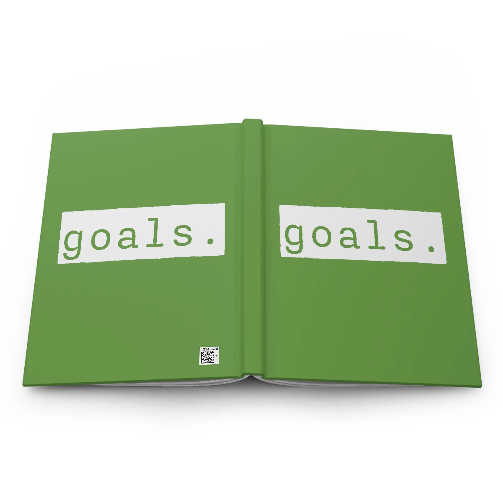 Goals Green Matte Hardcover Journal | Blank Book for Notes | Lined Notebook Diary Milestone Log