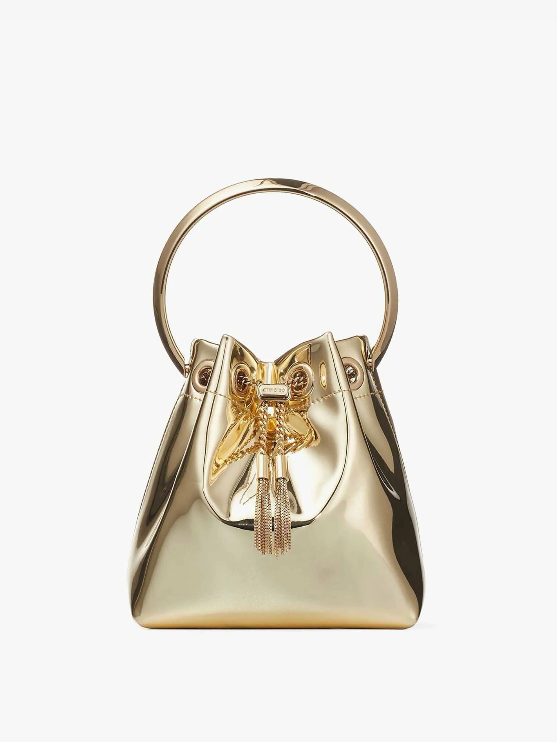 Gold mini bag with metal handle