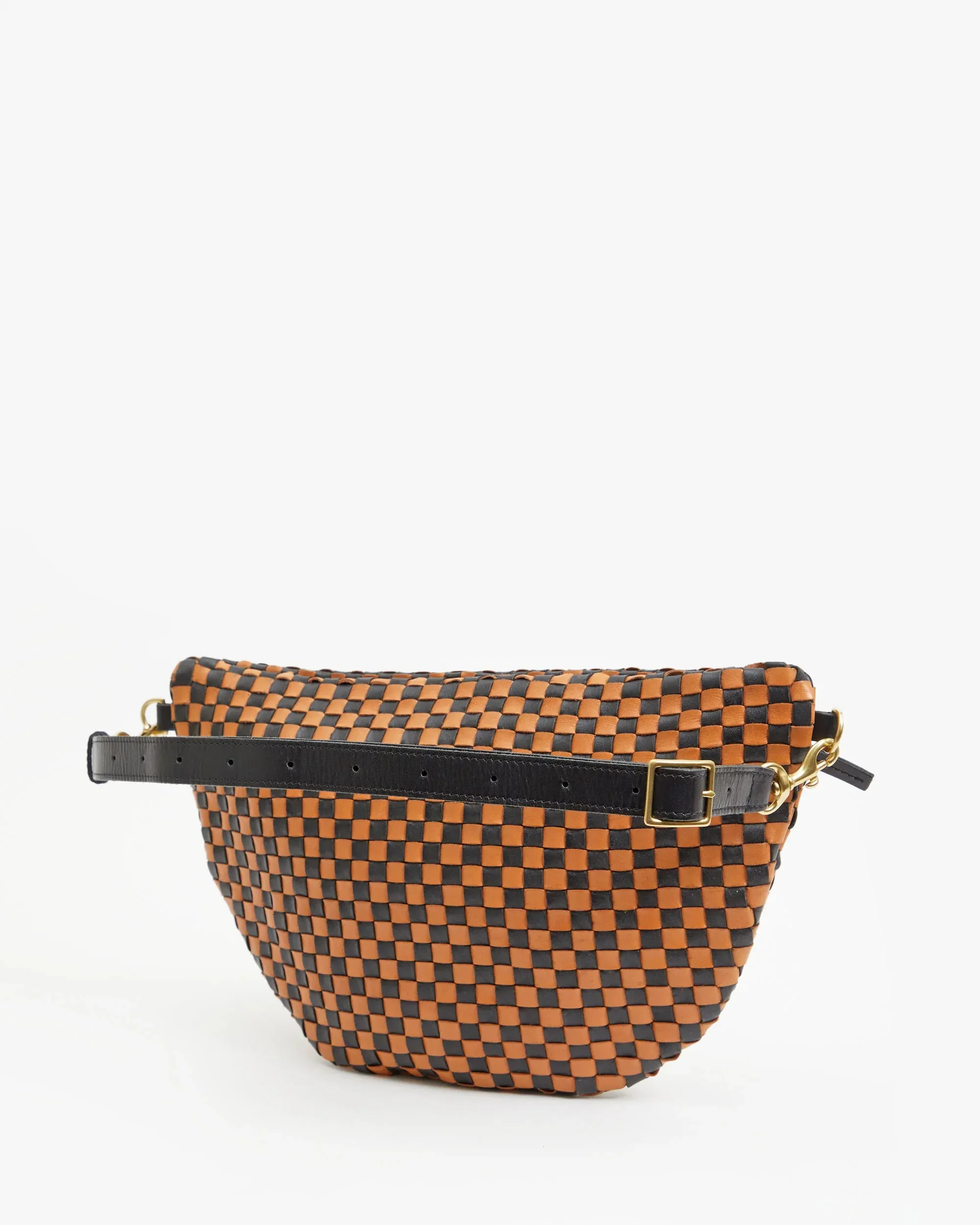Grande Fanny Bag in Black & Natural Woven Checker