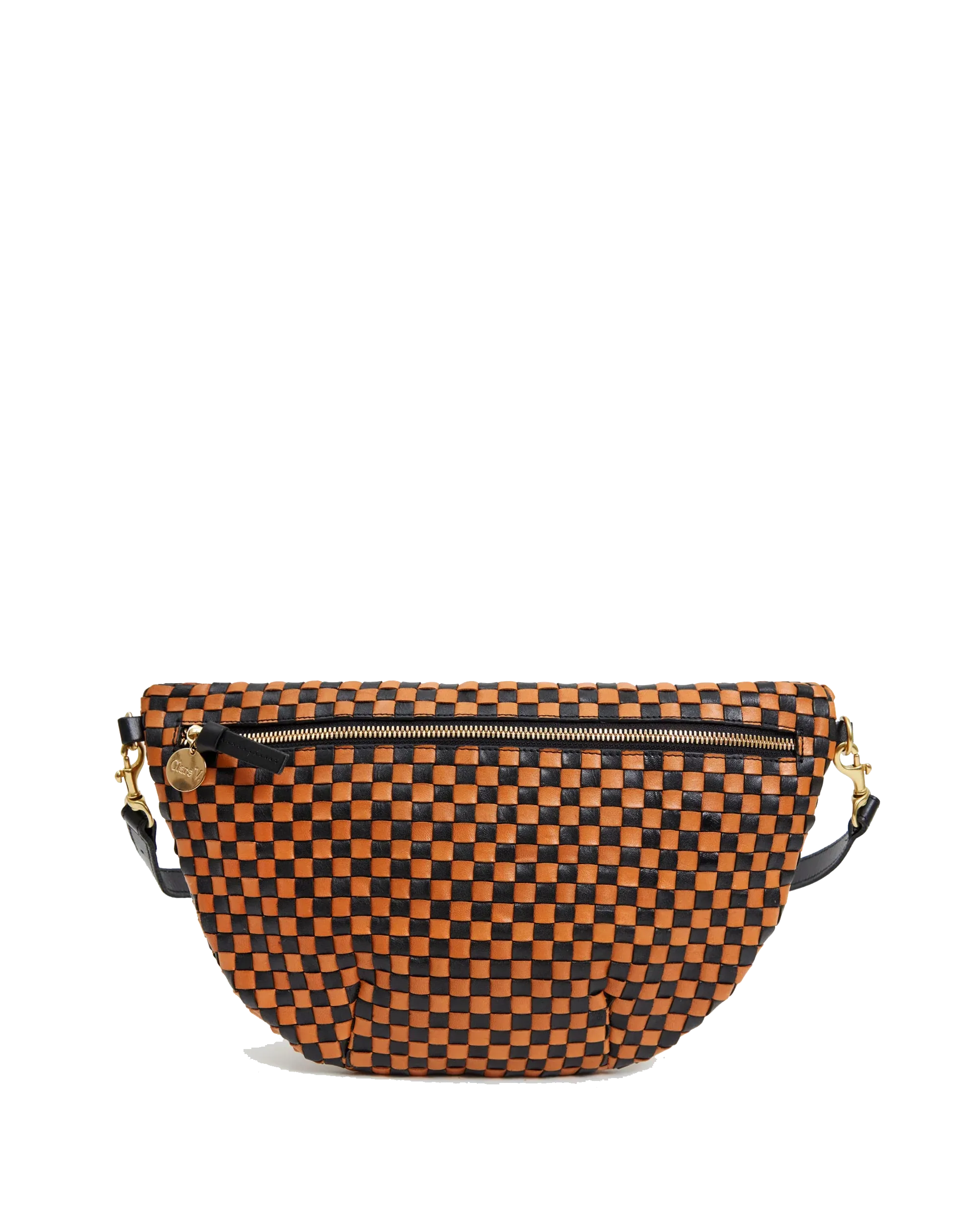 Grande Fanny Bag in Black & Natural Woven Checker