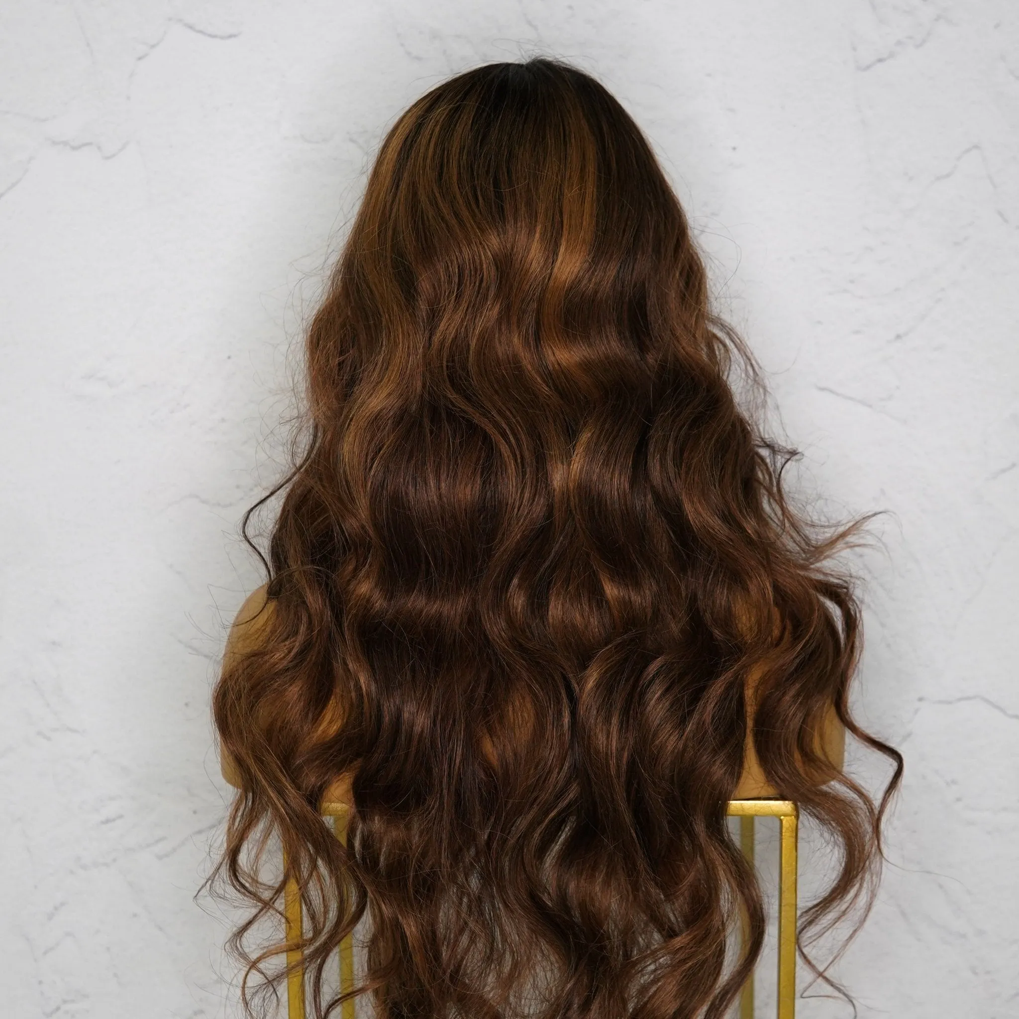 HENLEY Chocolate Brown Lace Fringe Wig