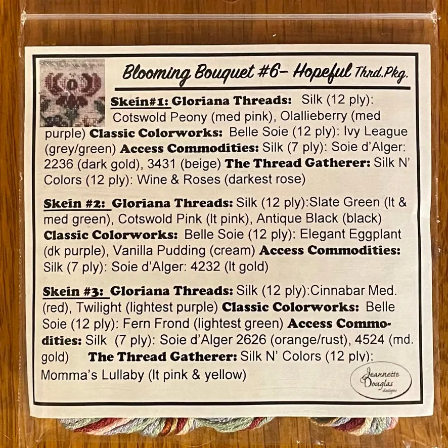 Jeannette Douglas Designs | Blooming Bouquets #6 ~ Hopeful Thread Package