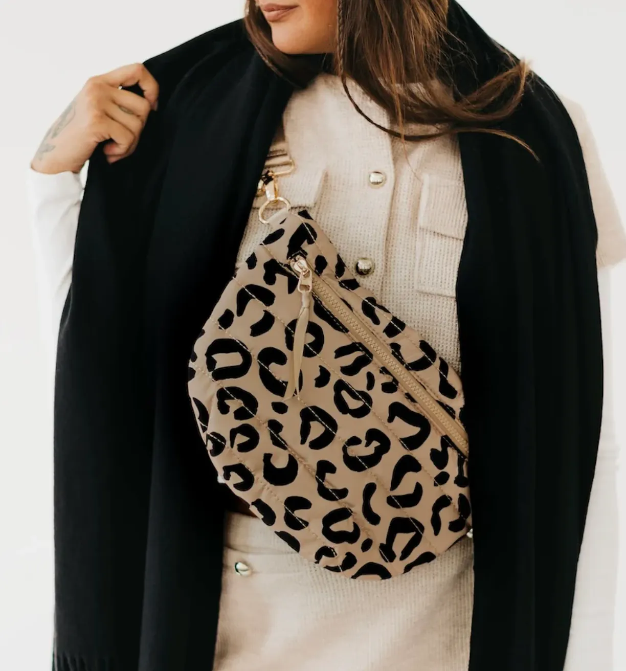 Jolie - Puffer Belt Bag - Leopard