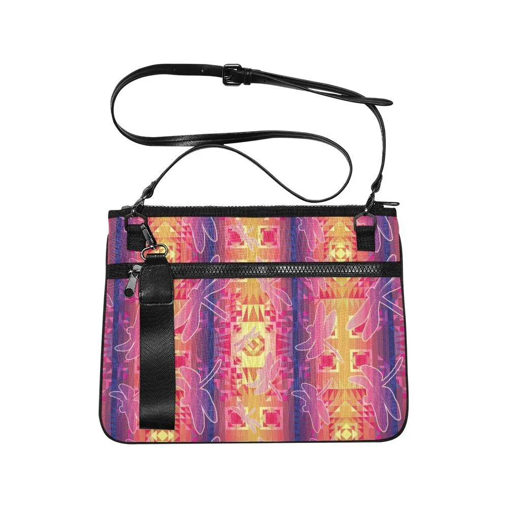 Kaleidoscope Dragonfly Slim Clutch Bag